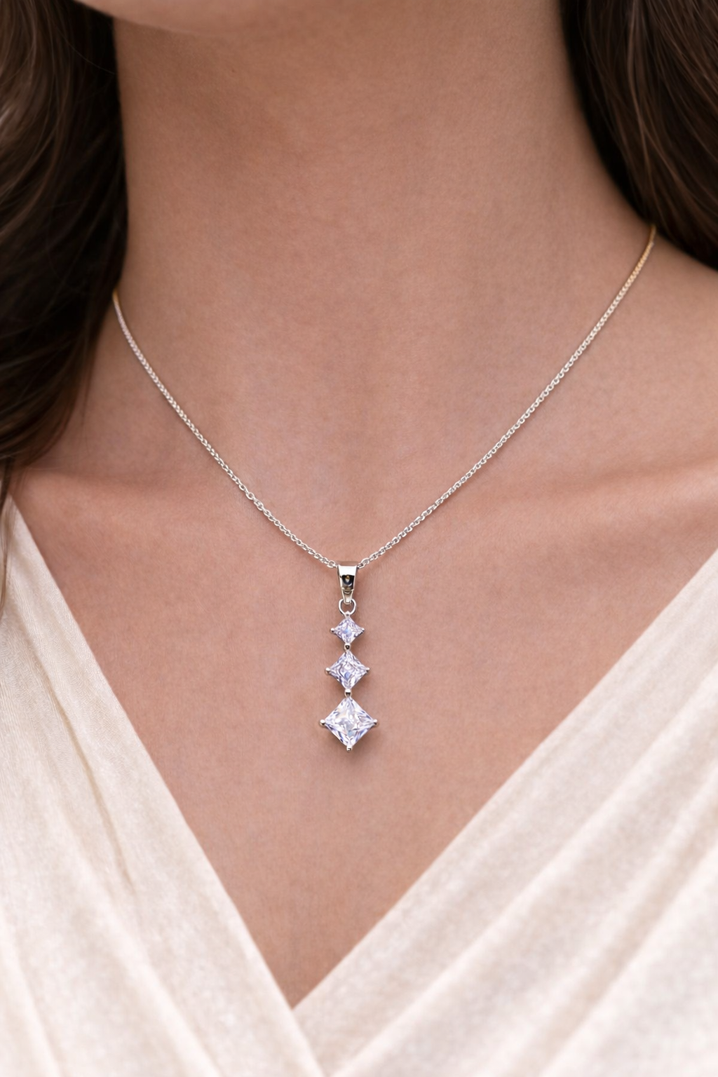 Crystal Prism Drop Necklace