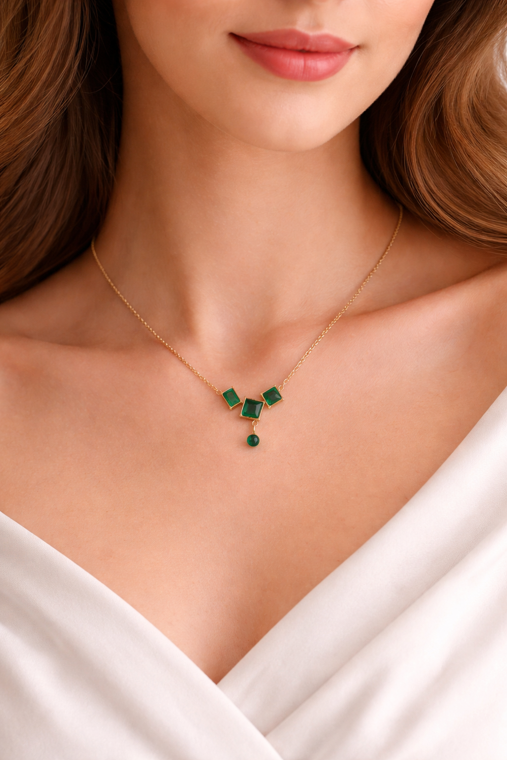 Emerald Trinity Necklace