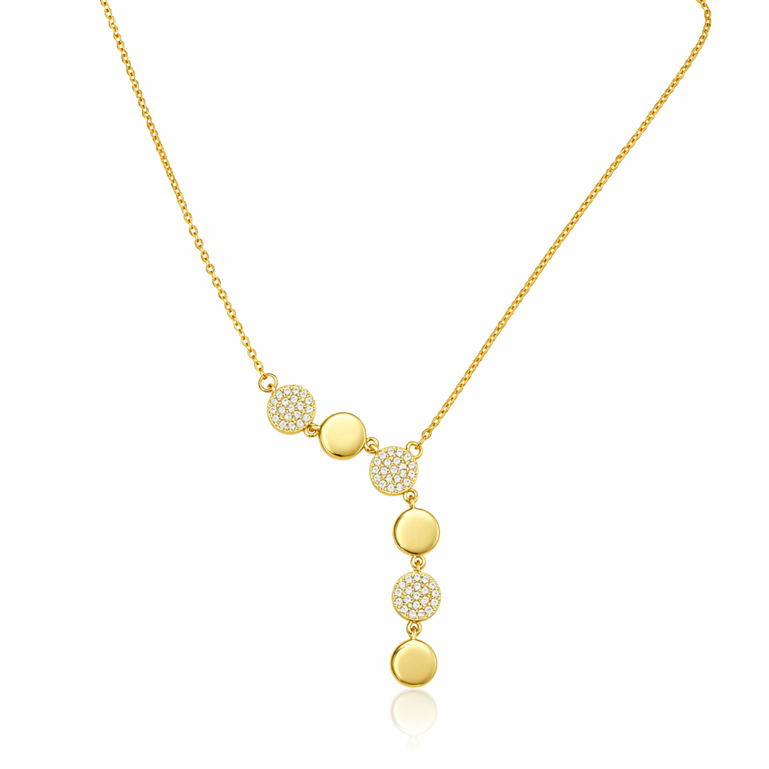 Luna Disc Drop Necklace