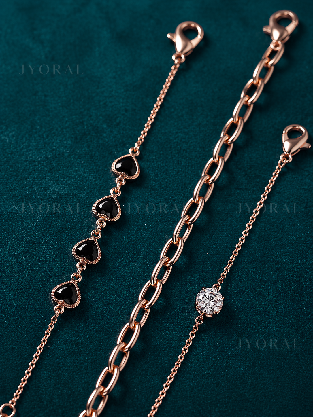 Noir Layered Heart Luxe Bracelet