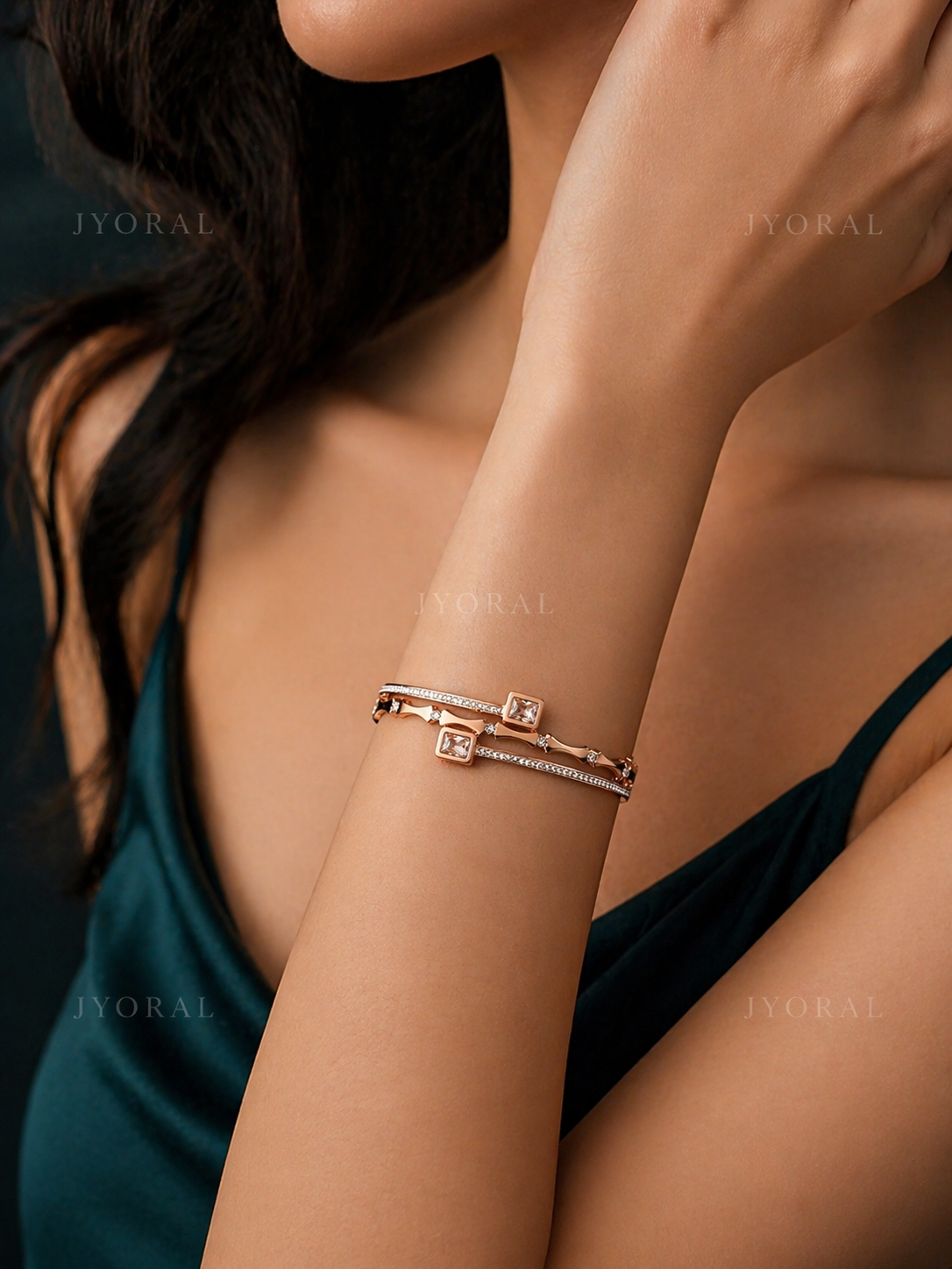Crystal Twin Edge Cuff
