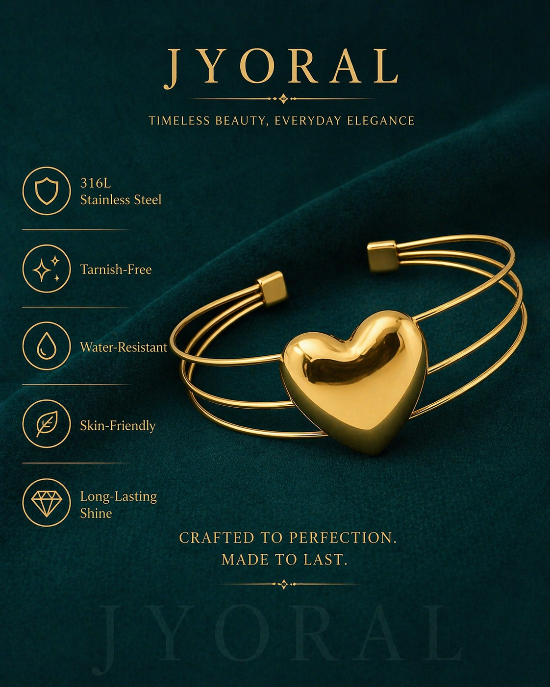 Golden Heart Aura Cuff