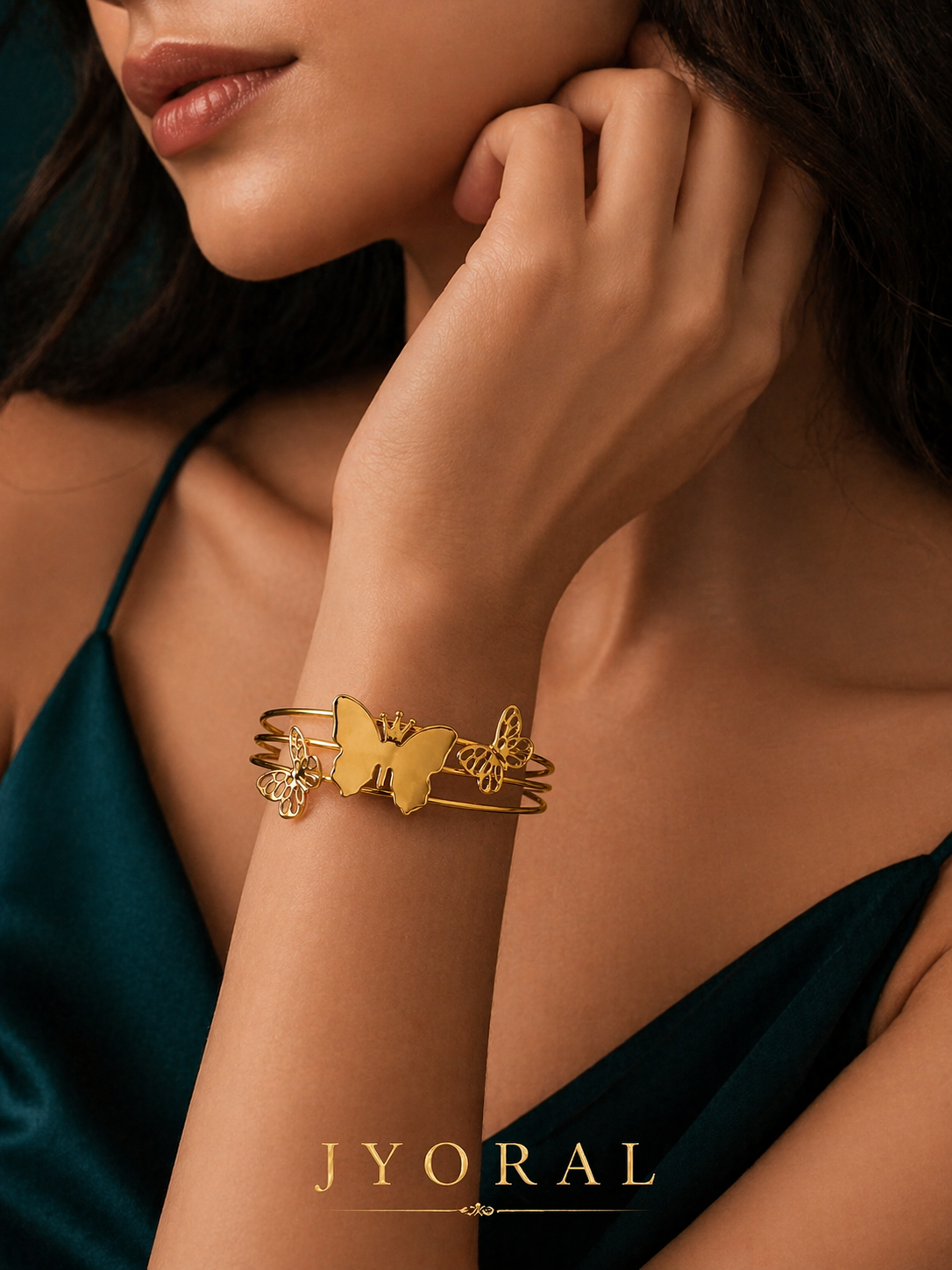 Royal Butterfly Charm Cuff