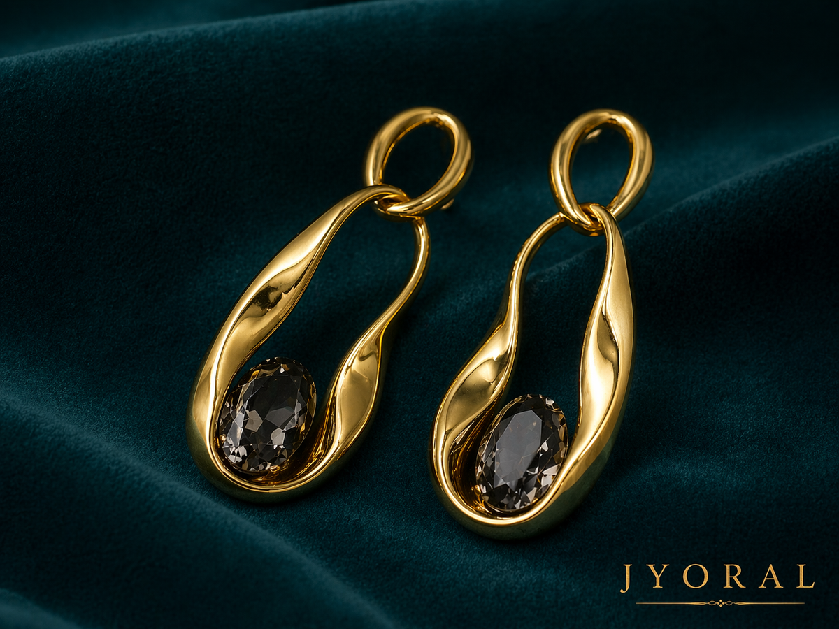 Noir Flow Drop Earrings