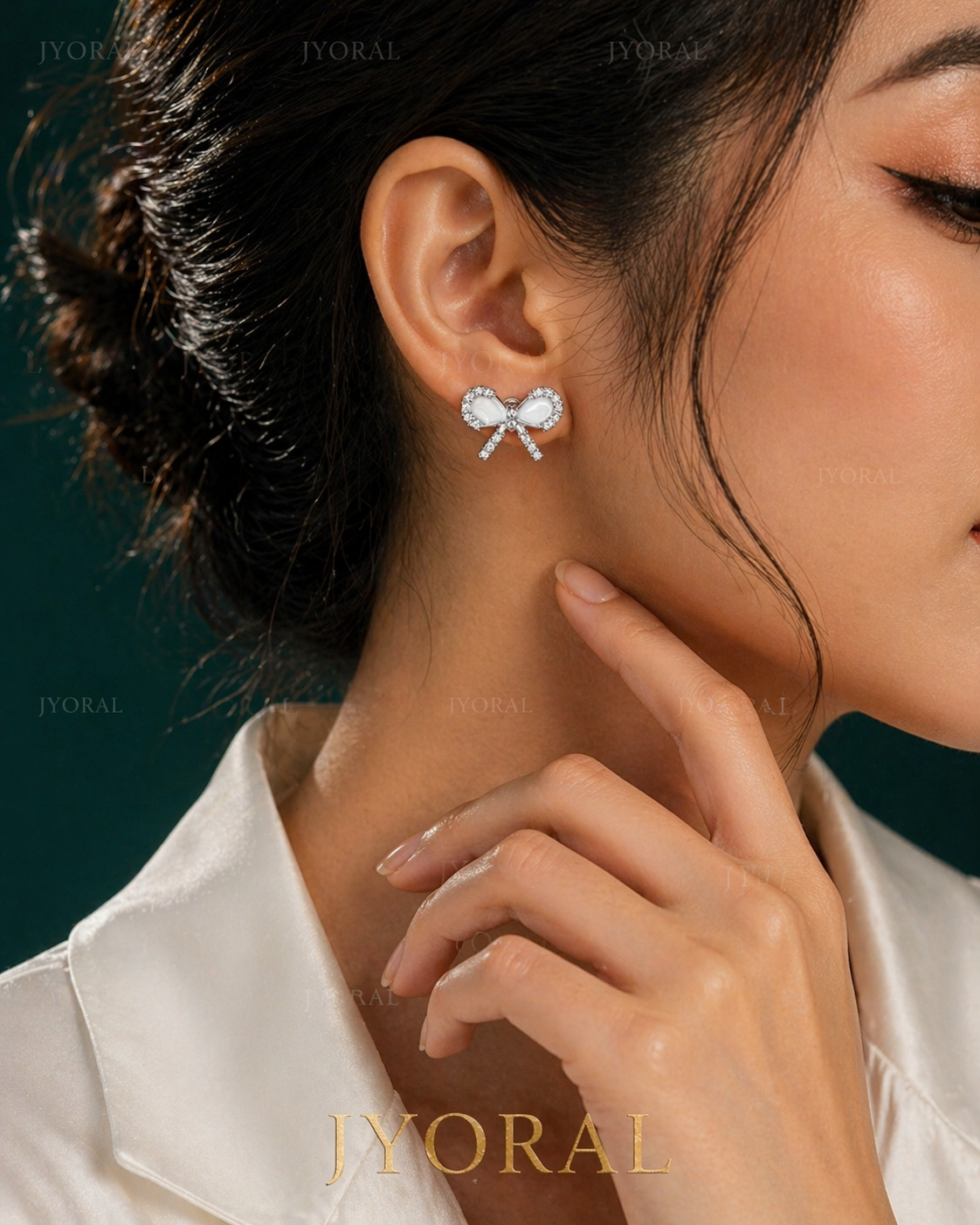 Crystal Bow Whisper Studs