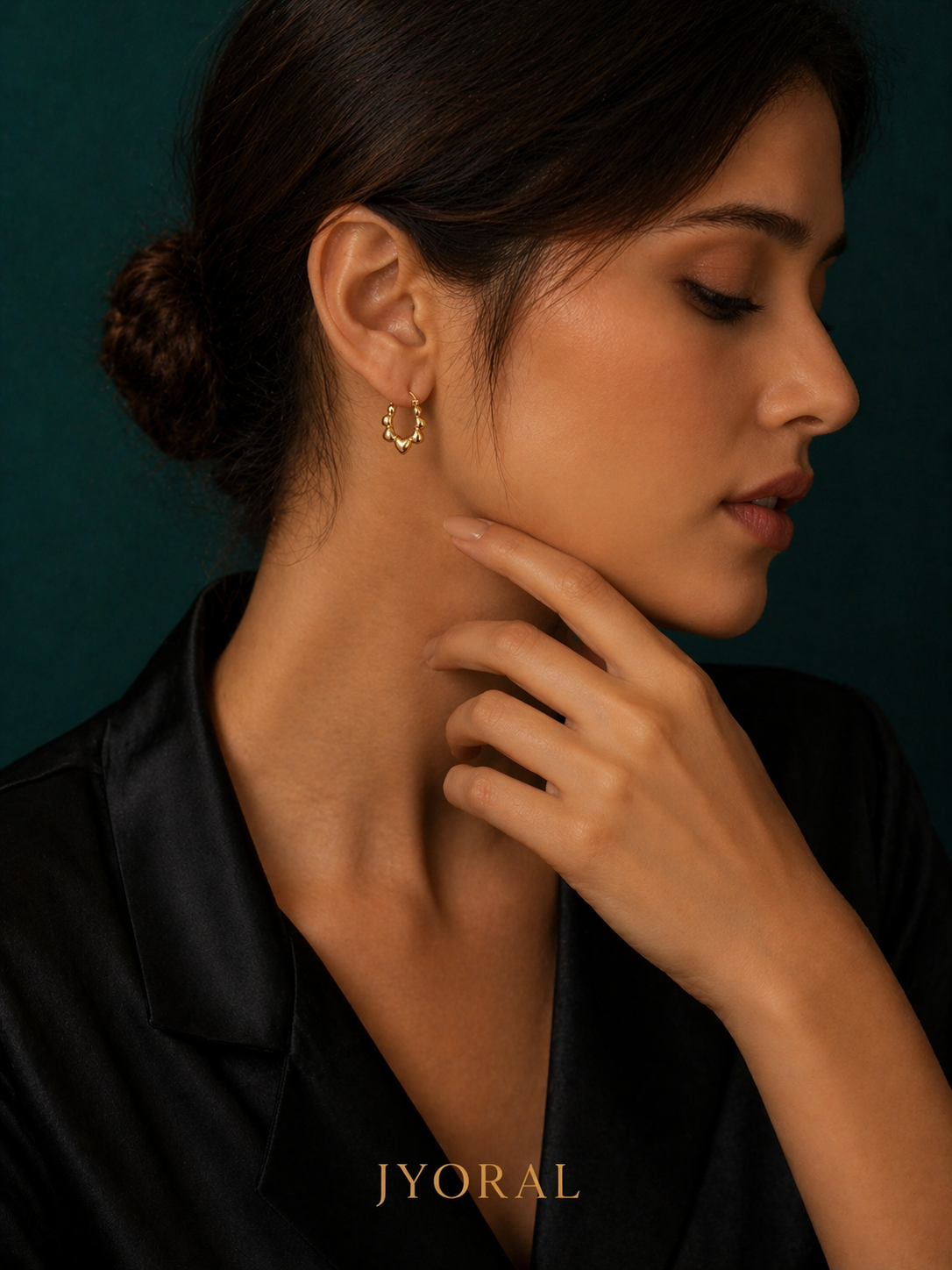 Golden Heart Cluster Hoops