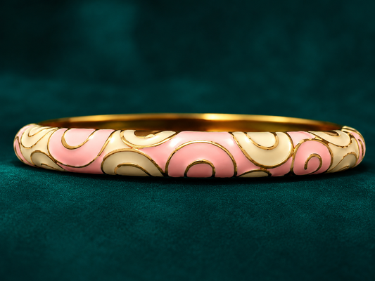 Rosé Ivory Enamel Bangle
