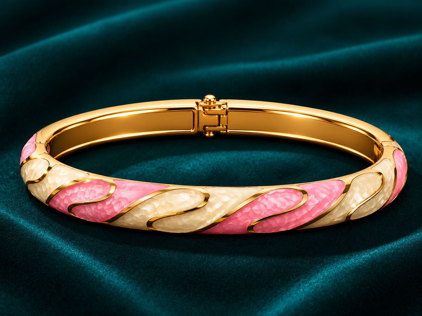 Blush Pearl Enamel Bangle