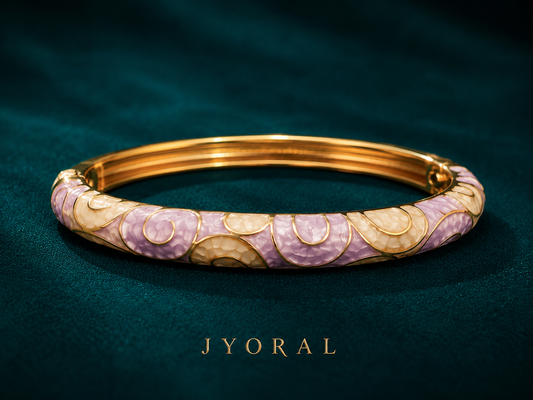 Lavender Pearl Enamel Bangle