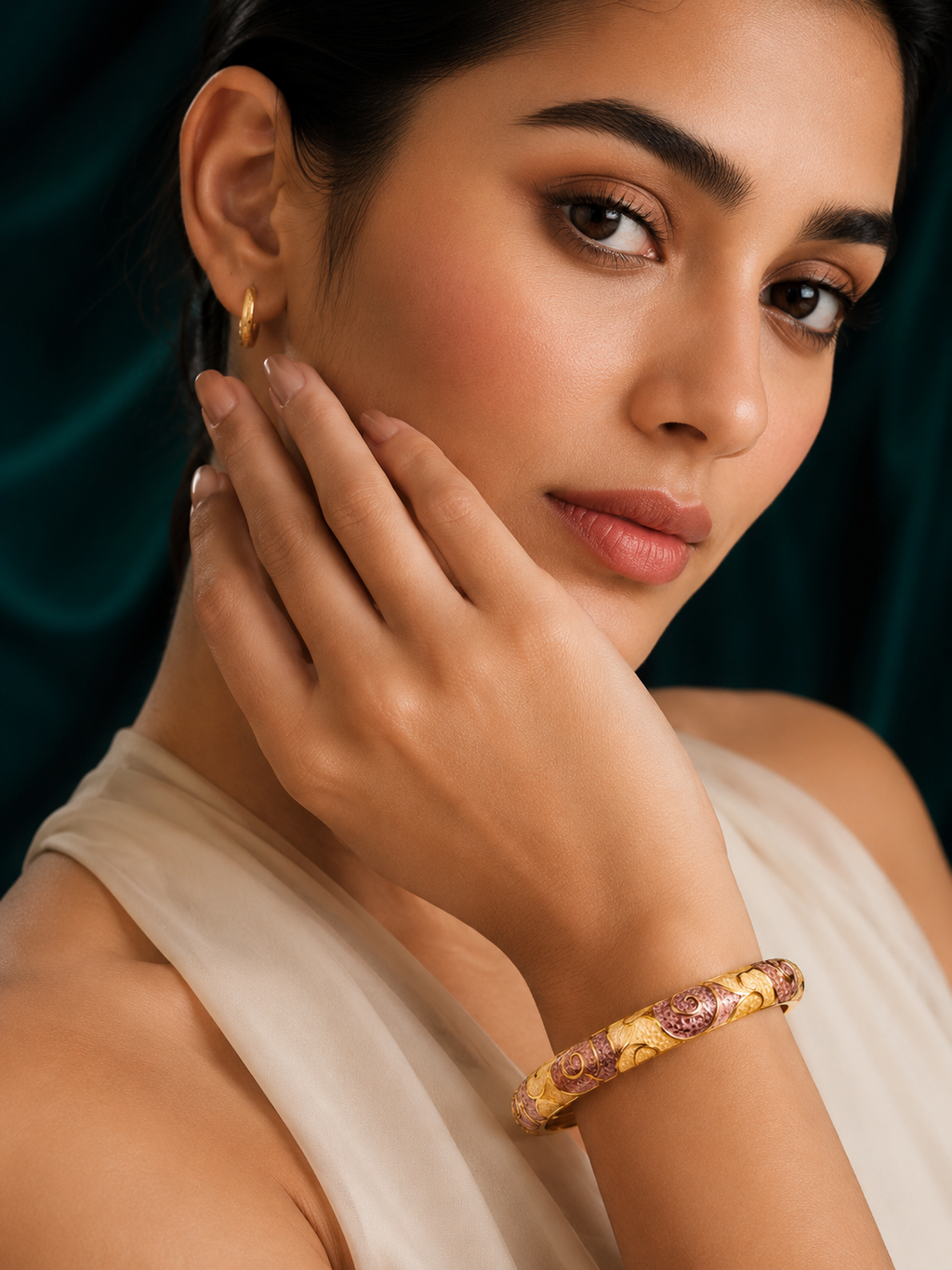 Mocha Pearl Enamel Bangle