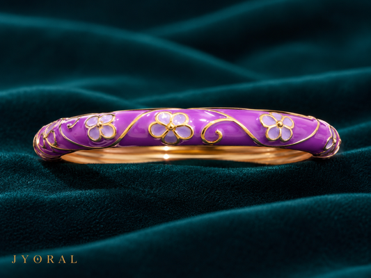 Violet Blossom Enamel Bangle