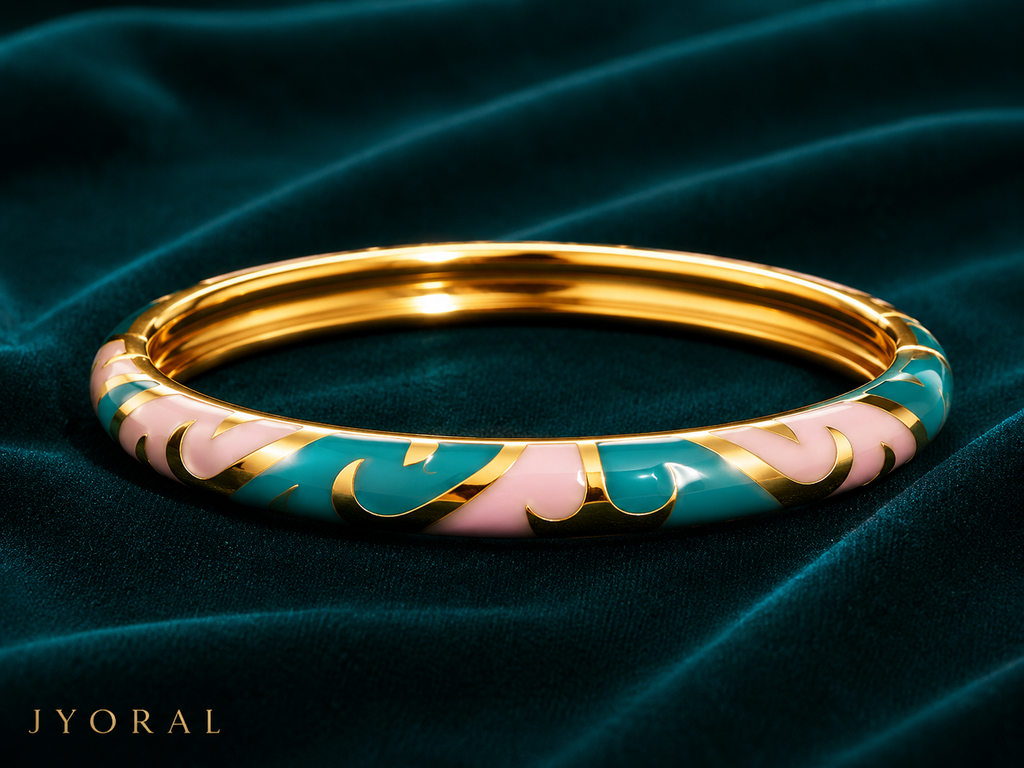 Blush Tide Enamel Bangle