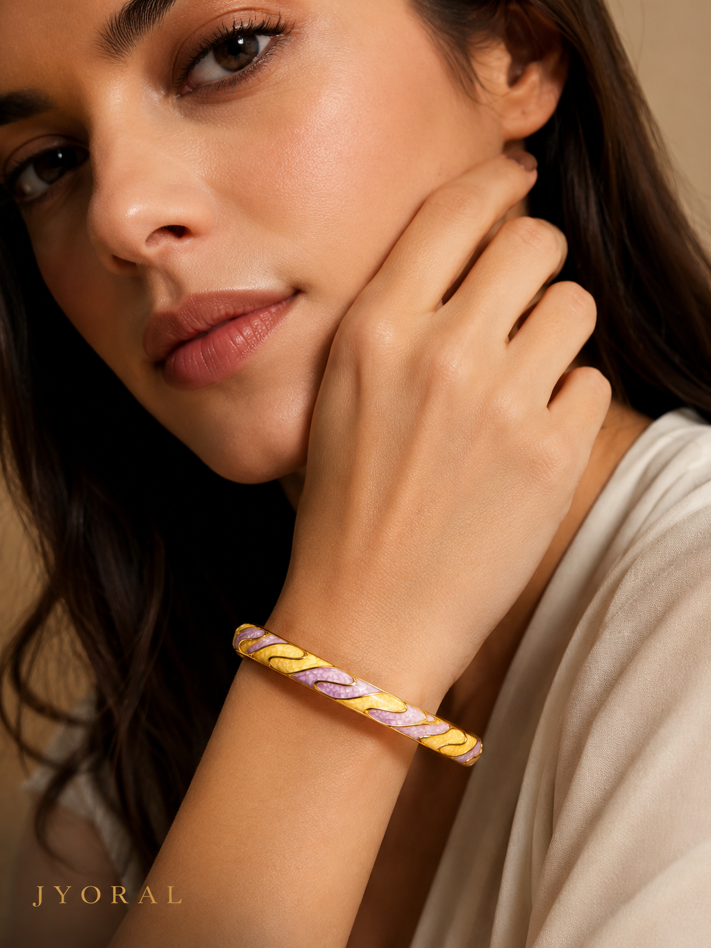 Lavender Glow Enamel Bangle