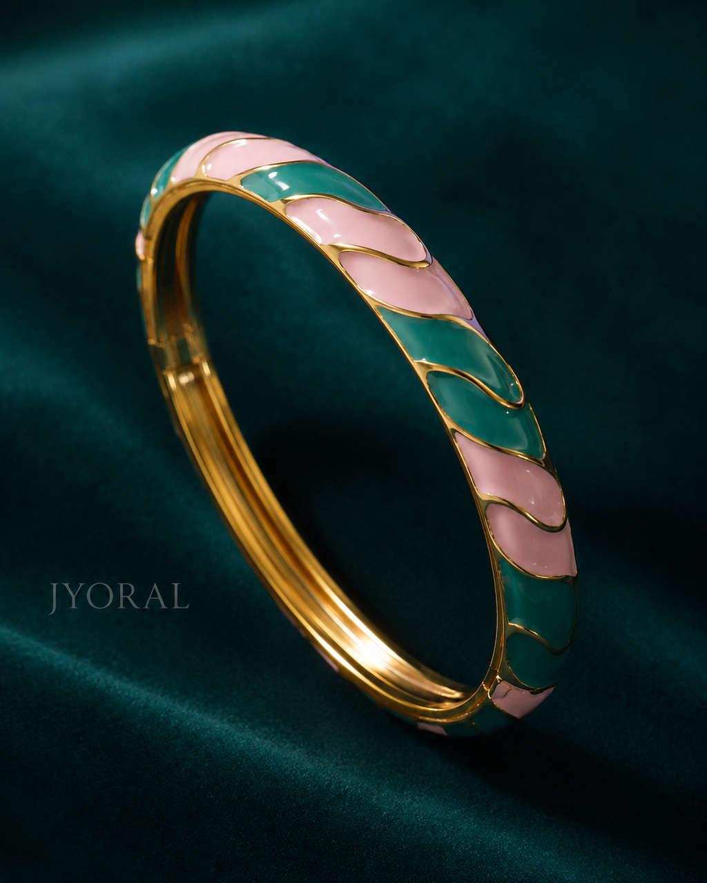 Aqua Blush Enamel Bangle