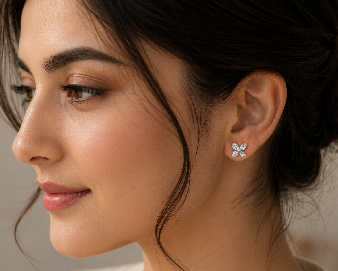 Celeste Petal Hoops