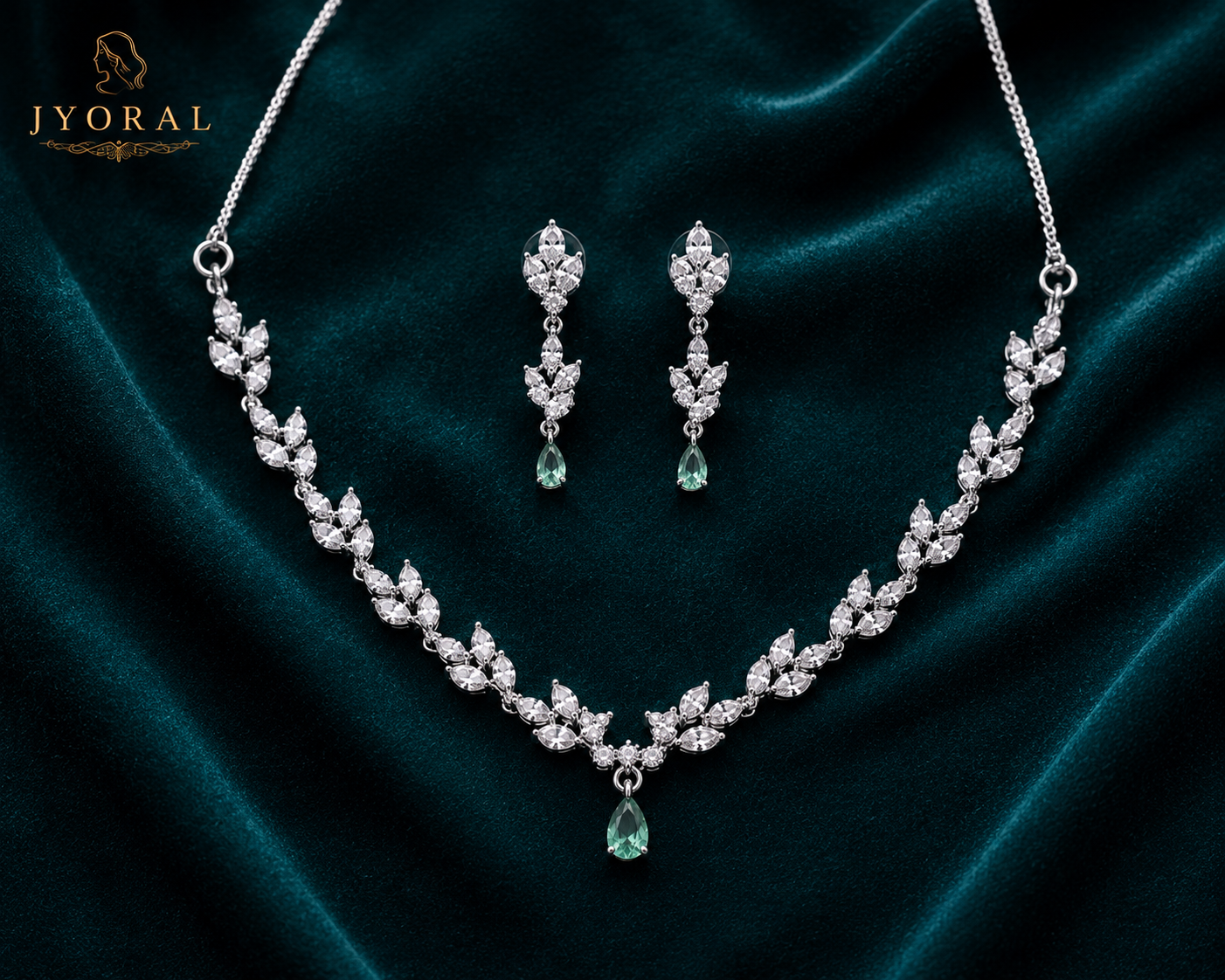 Aarika Noor Necklace Set – Mint Green