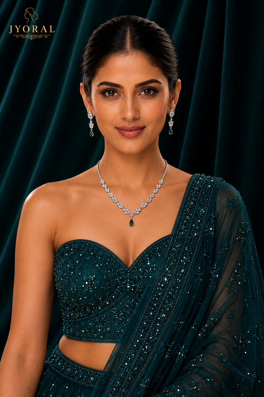 Aarika Noor Necklace Set – Emerald Green