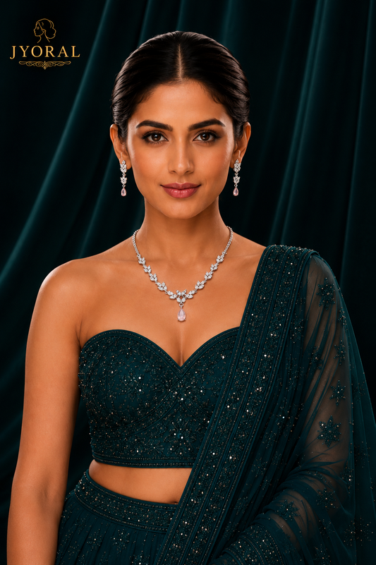 Aarika Noor Necklace Set – Baby Pink