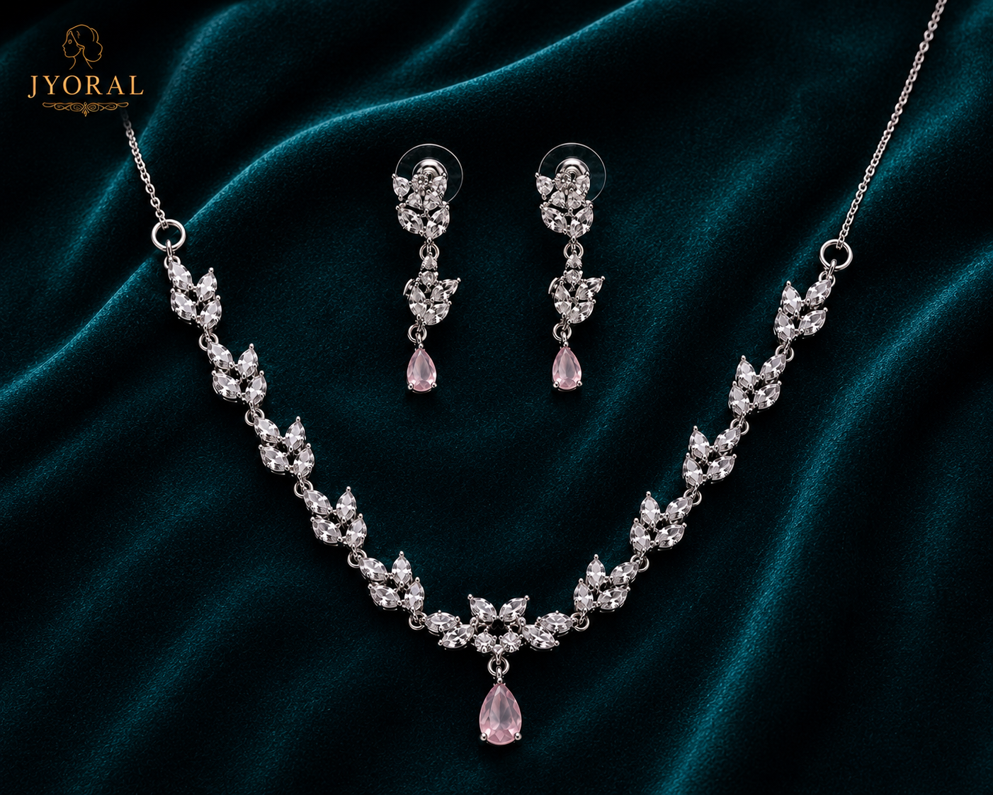 Aarika Noor Necklace Set – Baby Pink