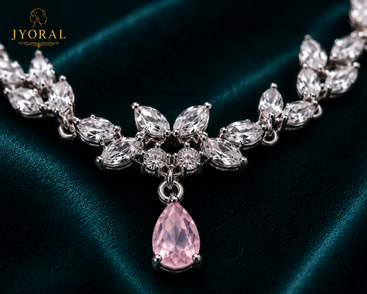 Aarika Noor Necklace Set – Baby Pink