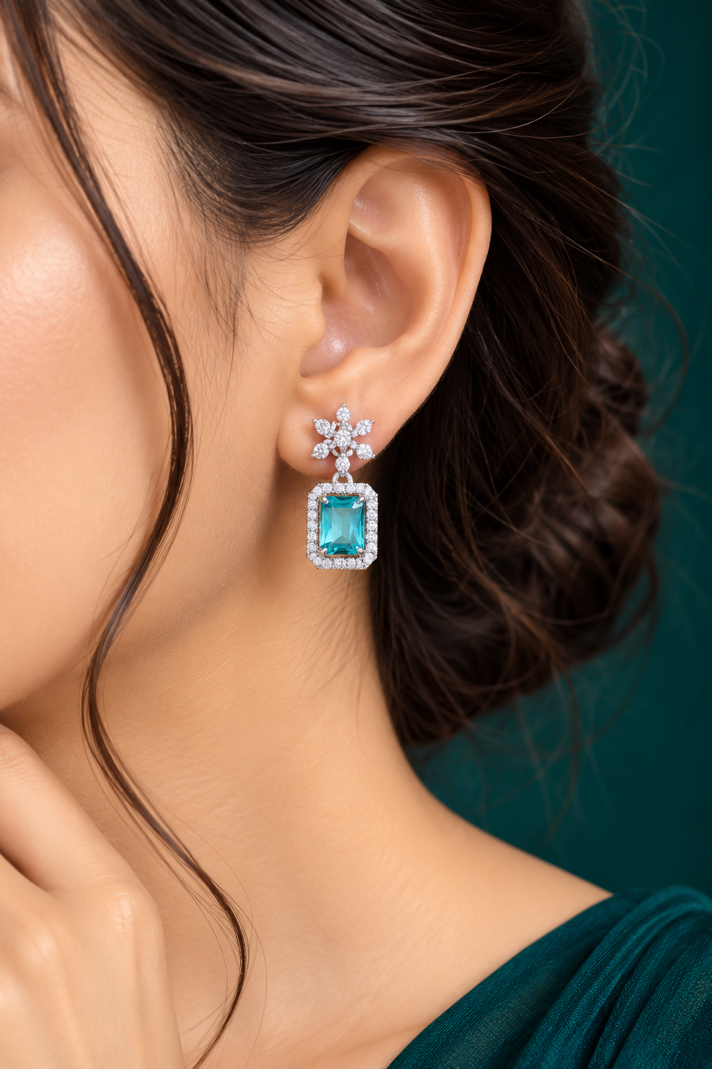 Aqua Bloom Earrings ✨