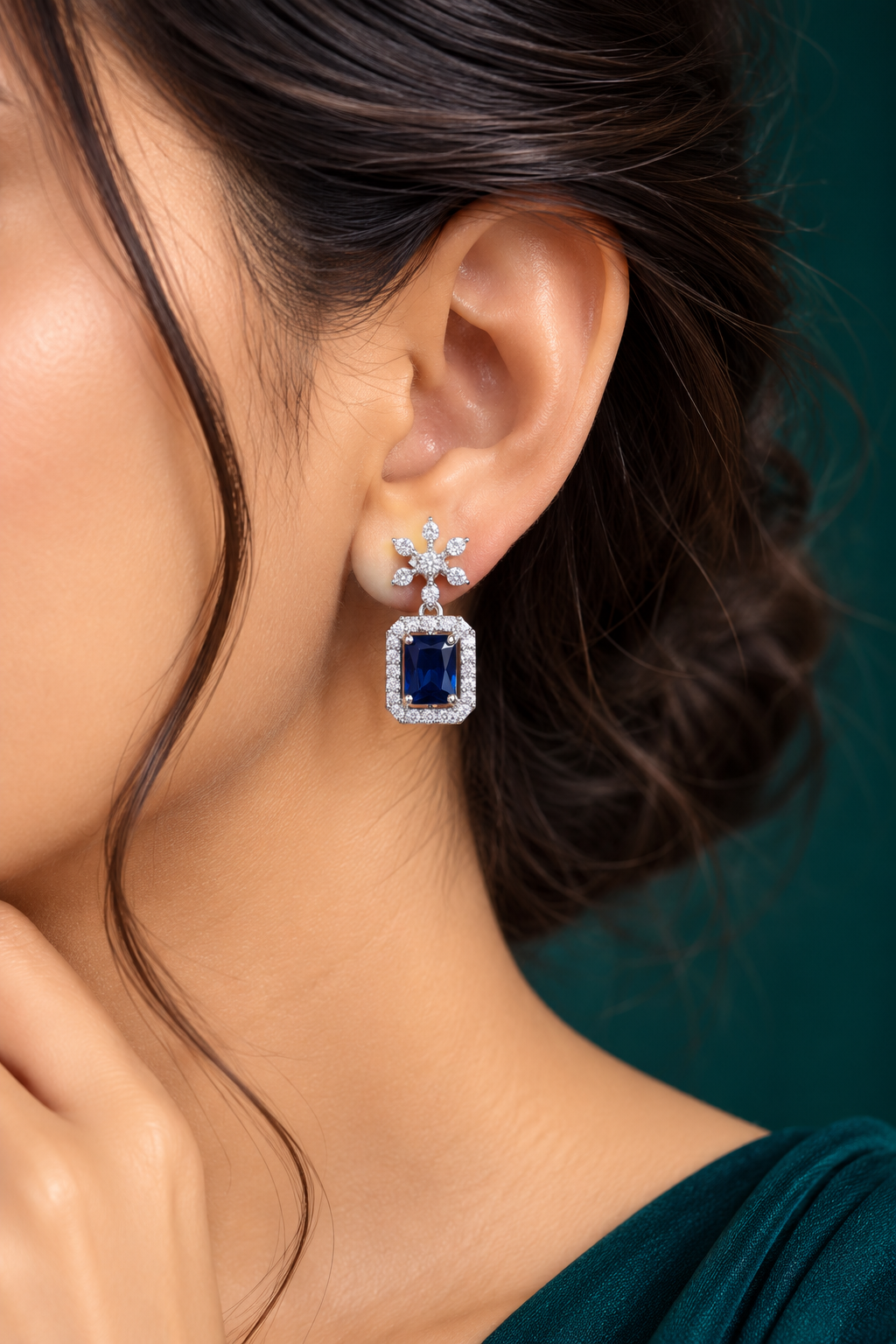 Royal Azure Bloom Earrings ✨