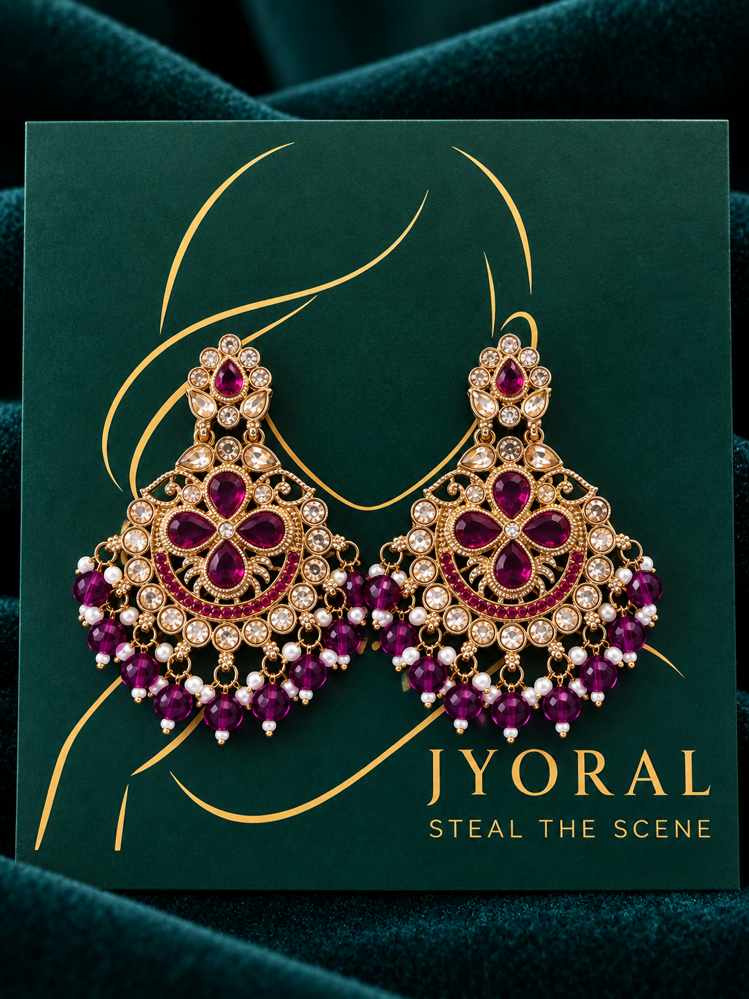 Gulnaar Chandbali Earrings ✨
