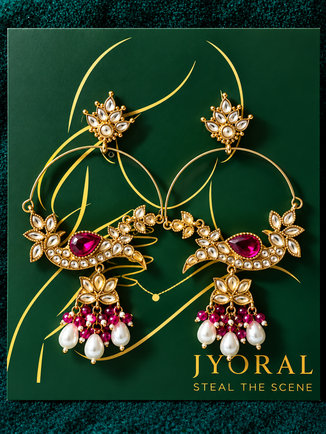 Mehrnaz Kundan Chandbali Earrings ✨