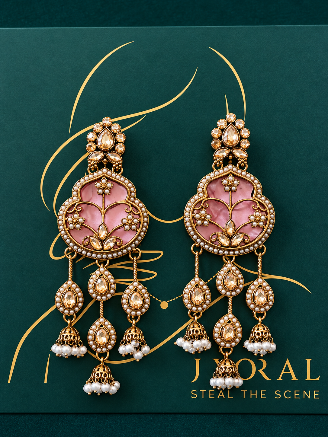 Gulabi Noor Jhumka Earrings ✨