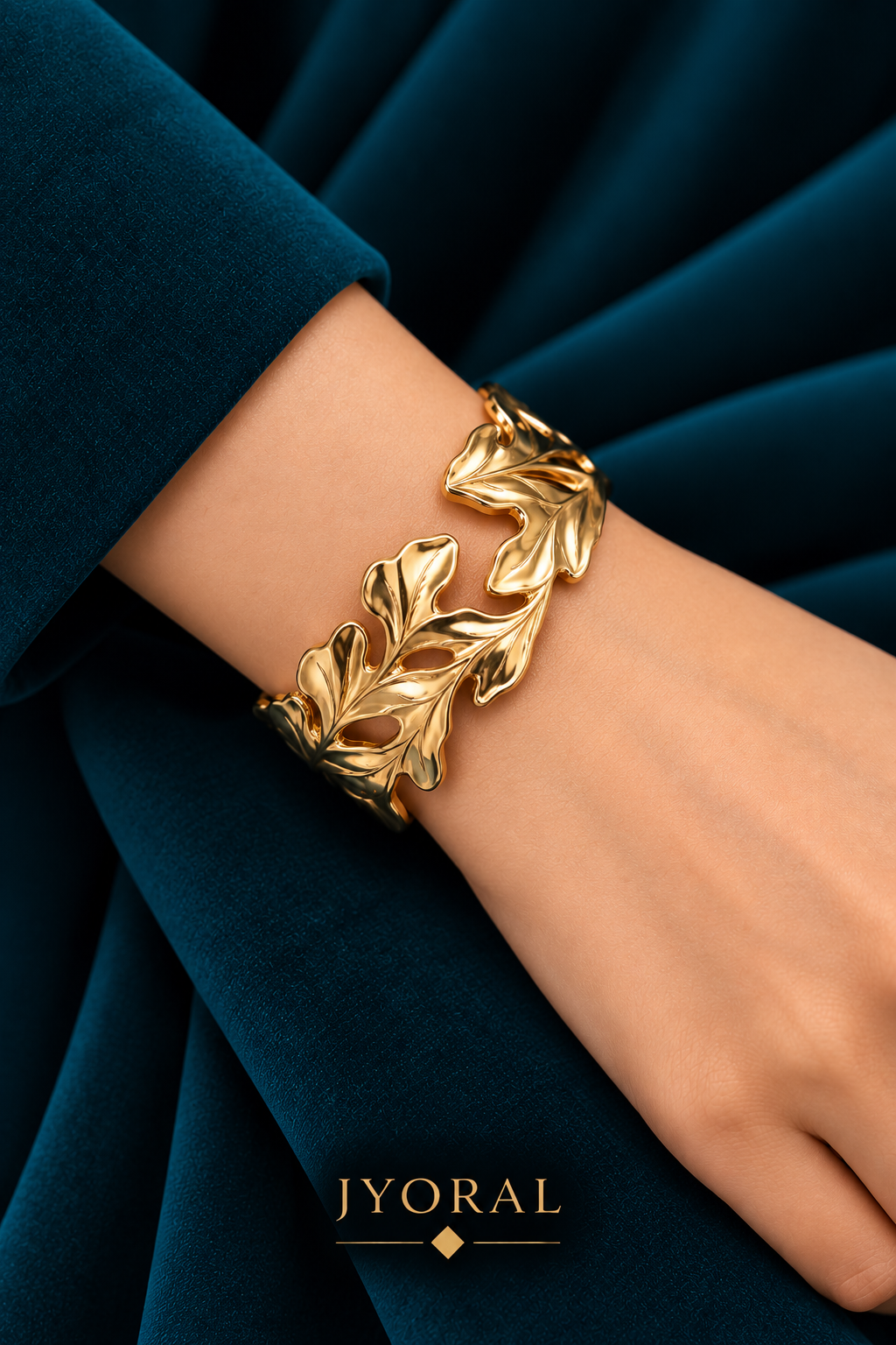 Golden Laurel Cuff Bracelet