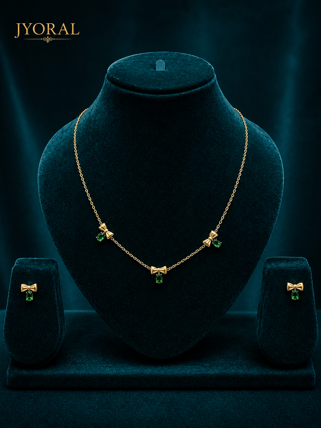 Emerald Bow Charm Set