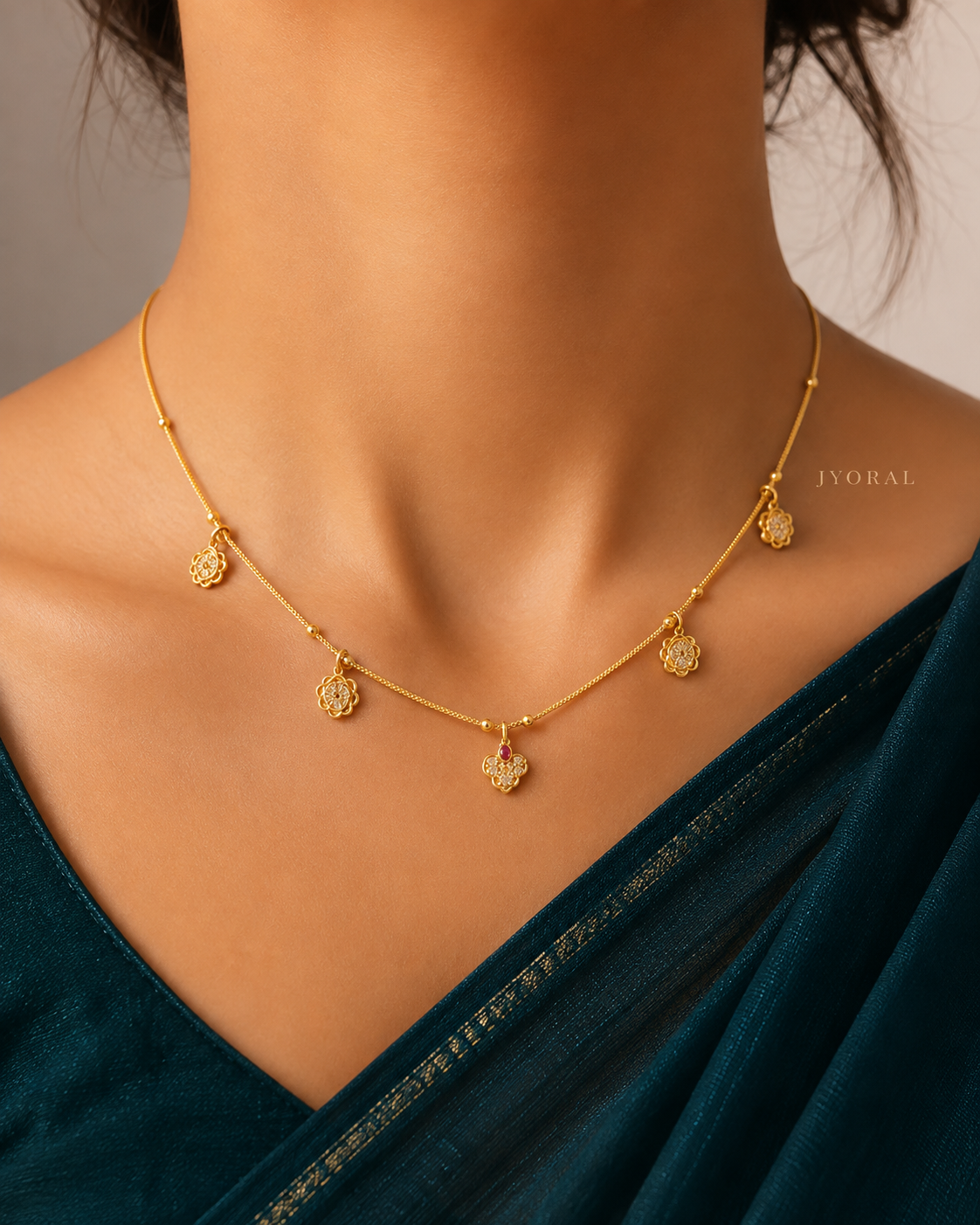 Rosette Charm Necklace