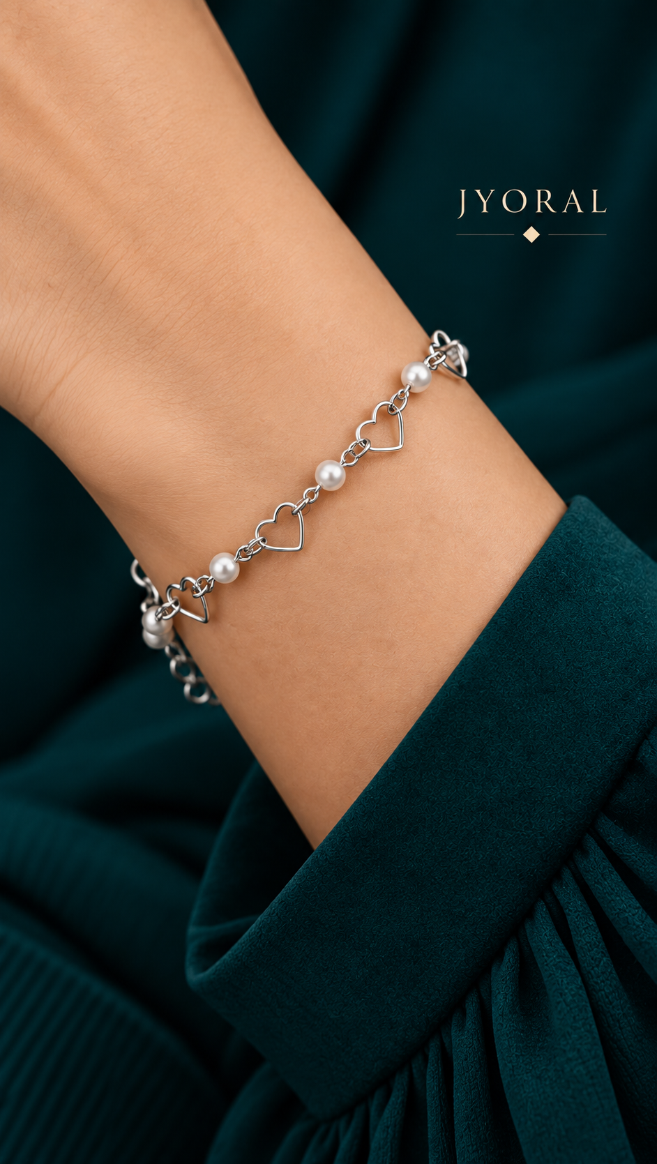 Pearl Heart Duo Bracelet & Anklet