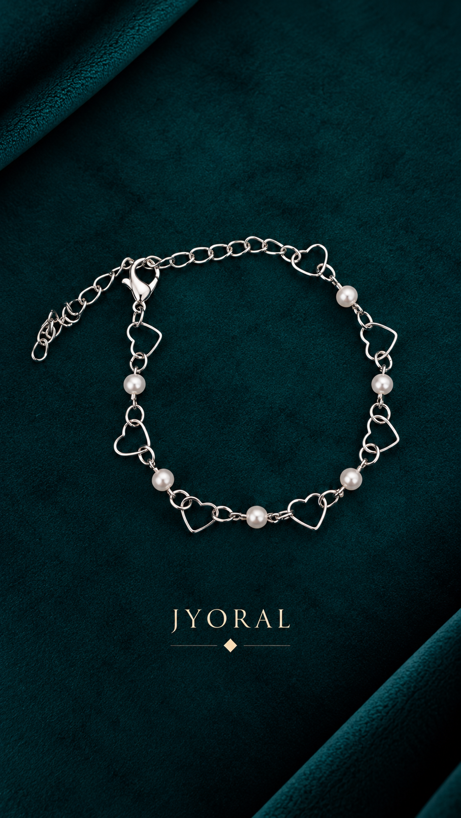 Pearl Heart Duo Bracelet & Anklet