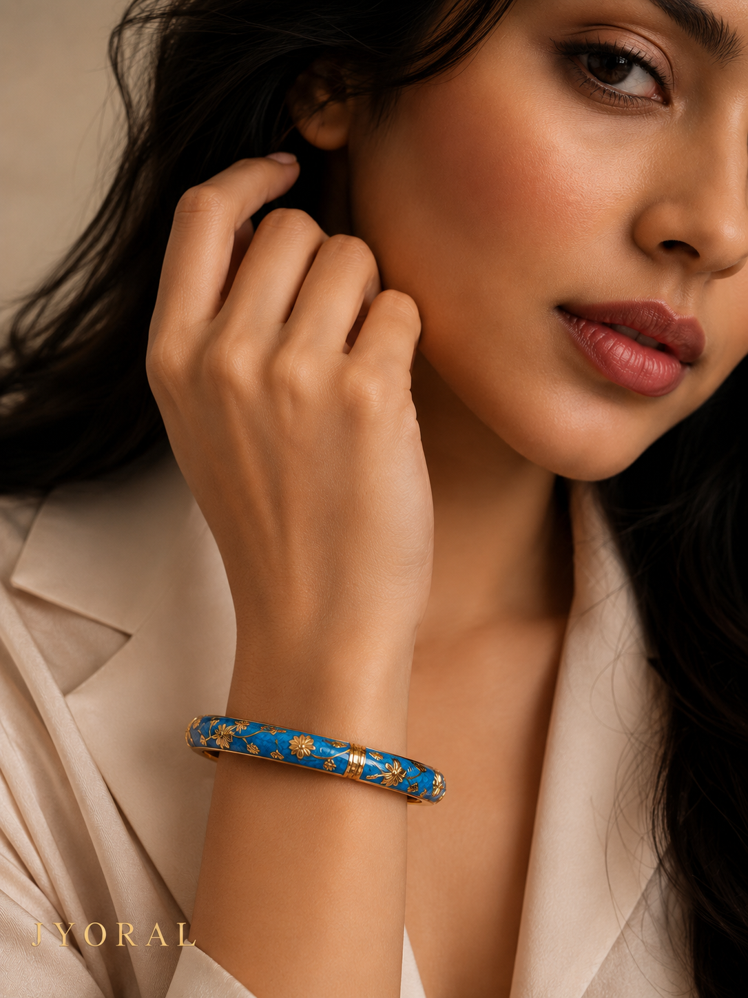 Azure Bloom Enamel Bangle