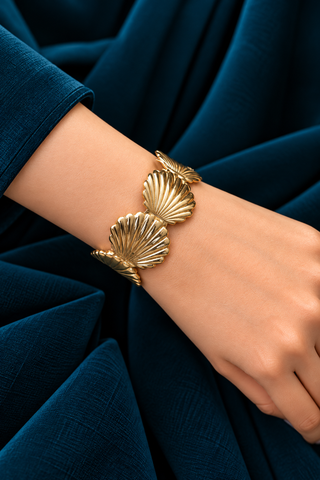 Golden Riviera Cuff Bracelet