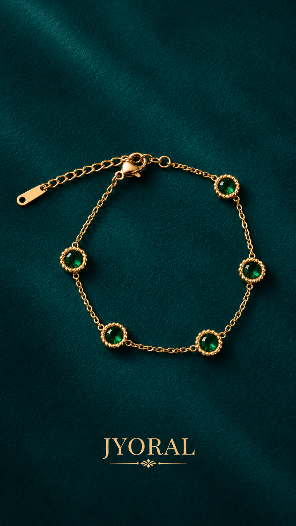 Emerald Halo Minimal Bracelet