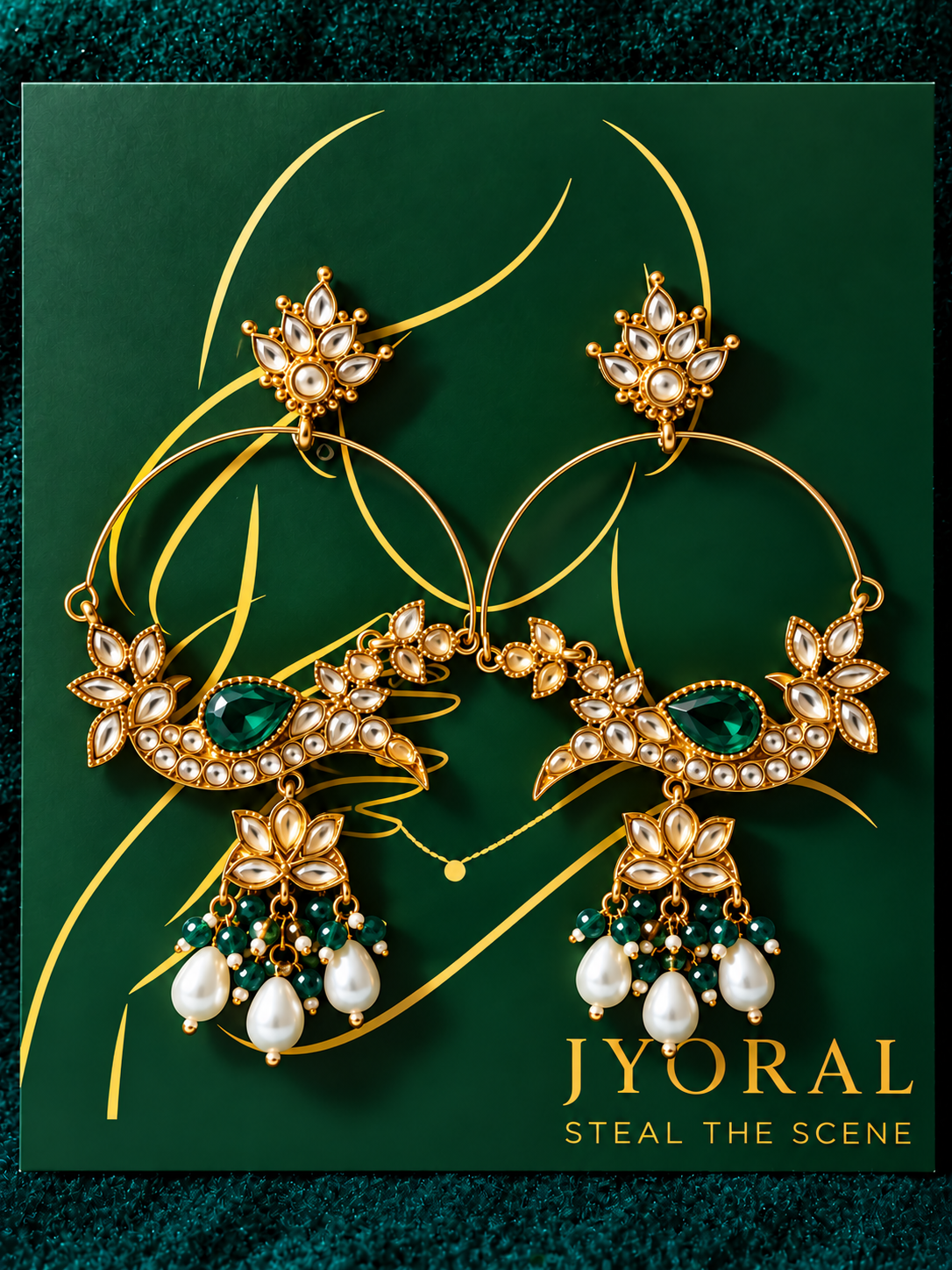 Mehrnaz Kundan Chandbali Earrings ✨