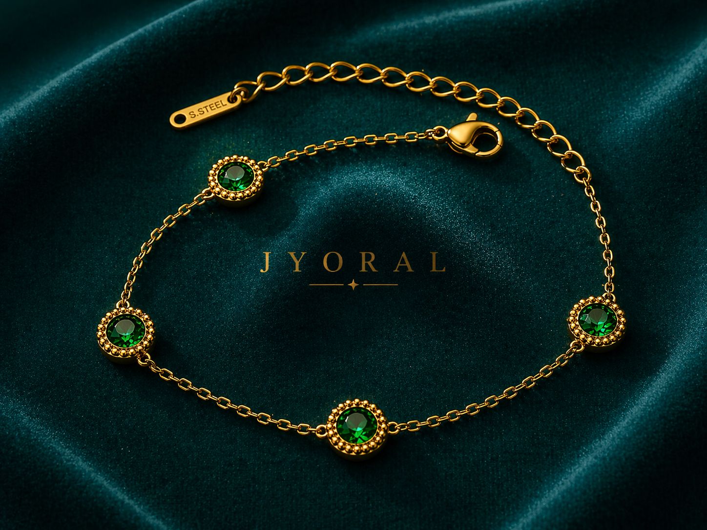 Emerald Halo Minimal Bracelet